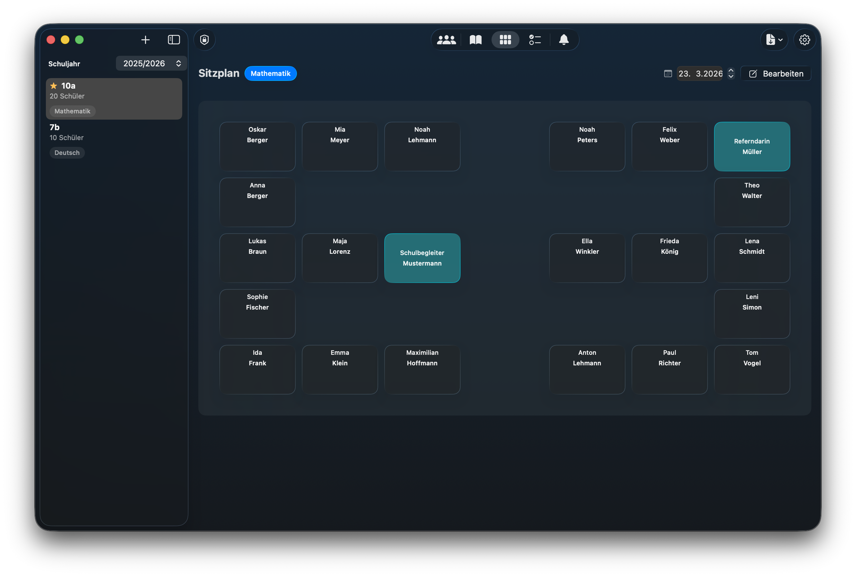Sitzplaneditor in NotenPilot – Drag-and-Drop auf Mac
