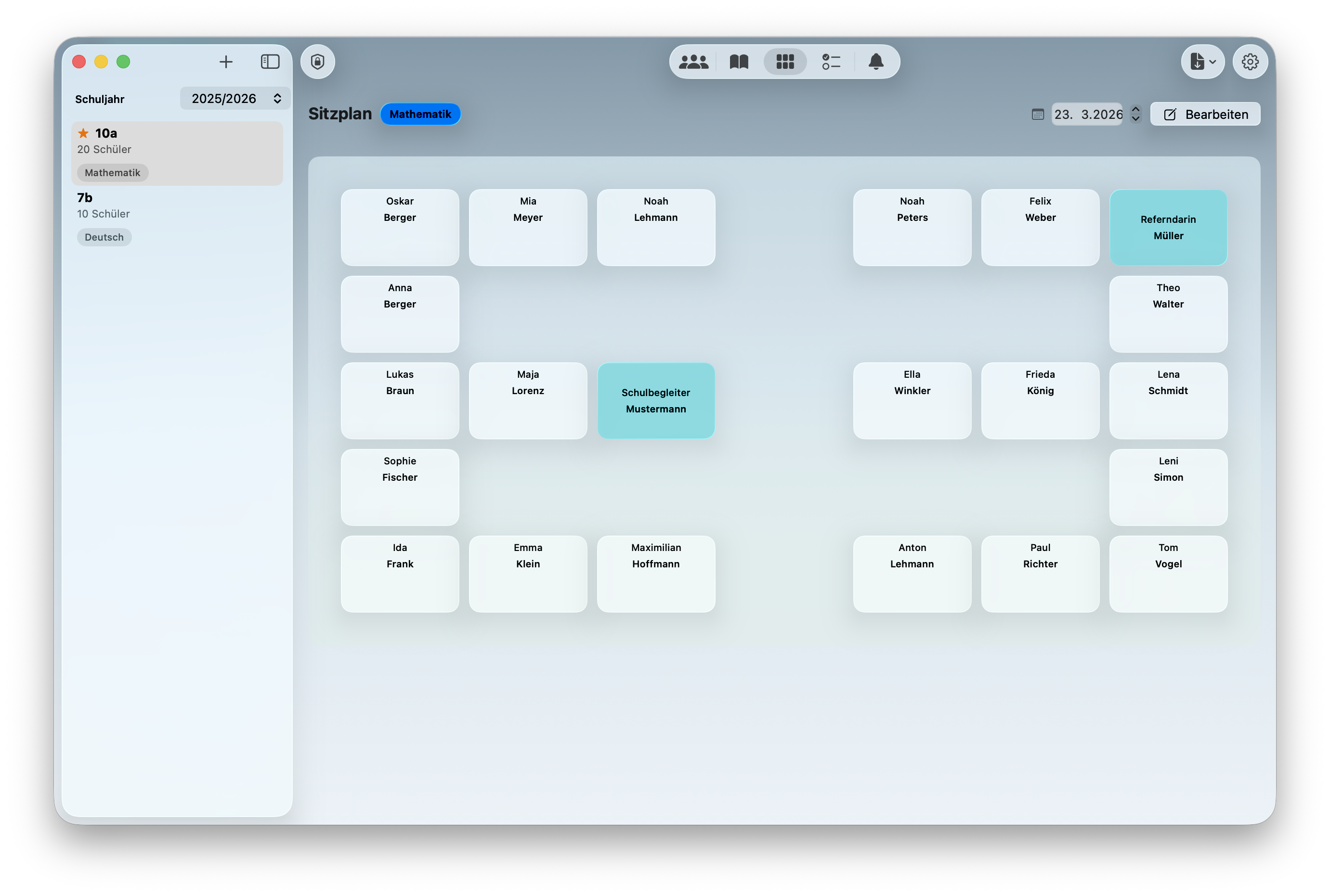 Sitzplaneditor in NotenPilot – Drag-and-Drop auf Mac